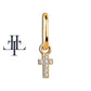 Pırlanta Haç Sallantılı Küpe, 13 MM , 14K Sarı-Beyaz-Kırmızı Altın | LE00034D