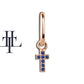 Safir Haç Sallantılı Küpe, 13 MM , 14K Sarı-Beyaz-Kırmızı Altın | LE00034S