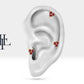 Üçlü Yakut Piercing, 8 MM , 1.2 MM, 14K Sarı-Beyaz-Kırmızı Altın | LP00021R