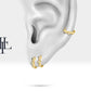 Pırlantalı Damla Motifli Küpe, 9.50 MM , 14K Sarı-Beyaz-Kırmızı Altın | LE00015D