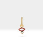 Pembe Safir Göz Sallantılı Küpe, 12 MM , 14K Sarı-Beyaz-Kırmızı Altın | LE00056DR