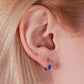Oval Safir ve Pırlantalı Küpe, 12 MM , 14K Sarı-Beyaz-Kırmızı Altın | LE00021DS