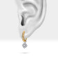 Pırlantalı Sallantı Küpe, 12 MM , 14K Sarı-Beyaz-Kırmızı Altın | LE00048D