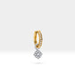 Pırlantalı Sallantı Küpe, 12 MM , 14K Sarı-Beyaz-Kırmızı Altın | LE00048D