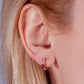 Oval Yakut ve Pırlantalı Küpe, 12 MM , 14K Sarı-Beyaz-Kırmızı Altın | LE00021DR