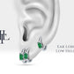 Oval Zümrüt Küpe, 12 MM , 14K Sarı-Beyaz-Kırmızı Altın | LE00026E