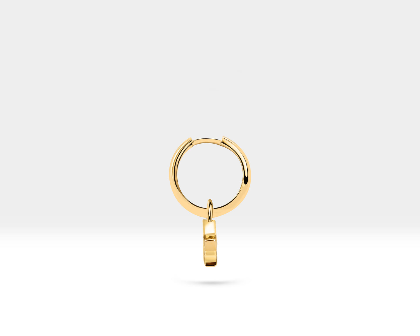 Çift Taraflı Yıldız Sallantılı Küpe, 14 MM , 14K Sarı-Beyaz-Kırmızı Altın | LE00059DS