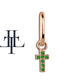 Yeşil Garnet Haç Sallantılı Küpe, 13 MM , 14K Sarı-Beyaz-Kırmızı Altın | LE00034G