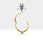 Prenses Yakut Halka Piercing Küpe, 12 MM , 1.2 MM, 14K Sarı-Beyaz-Kırmızı Altın | LE00020R