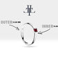 Prenses Yakut Halka Piercing Küpe, 12 MM , 1.2 MM, 14K Sarı-Beyaz-Kırmızı Altın | LE00020R