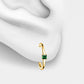 Prenses Zümrüt Halka Piercing Küpe, 12 MM , 1.2 MM, 14K Sarı-Beyaz-Kırmızı Altın | LE00020E