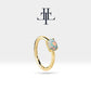 Oval Opal Halka Piercing Küpe, 12 MM , 1.2 MM, 14K Sarı-Beyaz-Kırmızı Altın | LE00007O
