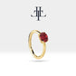 Oval Yakut Halka Piercing Küpe, 12 MM , 1.2 MM, 14K Sarı-Beyaz-Kırmızı Altın | LE00007R