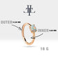 Oval Opal Halka Piercing Küpe, 12 MM , 1.2 MM, 14K Sarı-Beyaz-Kırmızı Altın | LE00007O