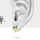 Damla Zümrüt Küpe, 12 MM , 14K Sarı-Beyaz-Kırmızı Altın | LE00009E