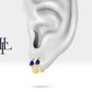 Damla Safir Küpe, 12 MM , 14K Sarı-Beyaz-Kırmızı Altın | LE00009S