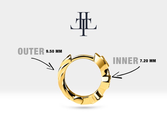 Pırlantalı Altıgen Motifli Küpe, 9.50 MM , 14K Sarı-Beyaz-Kırmızı Altın | LE00016D