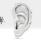 Oval Opal Halka Piercing Küpe, 12 MM , 1.2 MM, 14K Sarı-Beyaz-Kırmızı Altın | LE00007O