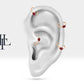 Oval Yakut Halka Piercing Küpe, 12 MM , 1.2 MM, 14K Sarı-Beyaz-Kırmızı Altın | LE00007R