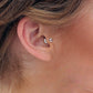 Kalp Yakutlu Piercing, 8 MM , 1.2 MM, 14K Sarı-Beyaz-Kırmızı Altın | LP00017R