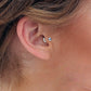 Kalp Safir Piercing, 8 MM , 1.2 MM, 14K Sarı-Beyaz-Kırmızı Altın | LP00017S