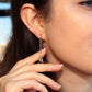 Sallantılı Pırlantalı Harf Küpe, 12 MM , 14K Sarı-Beyaz-Kırmızı Altın | LE00032D