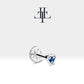 Kalp Safir Piercing, 8 MM , 1.2 MM, 14K Sarı-Beyaz-Kırmızı Altın | LP00017S