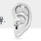 Kalp Safir Piercing, 8 MM , 1.2 MM, 14K Sarı-Beyaz-Kırmızı Altın | LP00017S