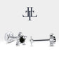Yıldız Siyah Pırlanta ve Pırlantalı Piercing, 8 MM , 1.2 MM, 14K Sarı-Beyaz-Kırmızı Altın | LP00028DB