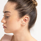 Yıldız Siyah Pırlanta ve Pırlantalı Piercing, 8 MM , 1.2 MM, 14K Sarı-Beyaz-Kırmızı Altın | LP00028DB