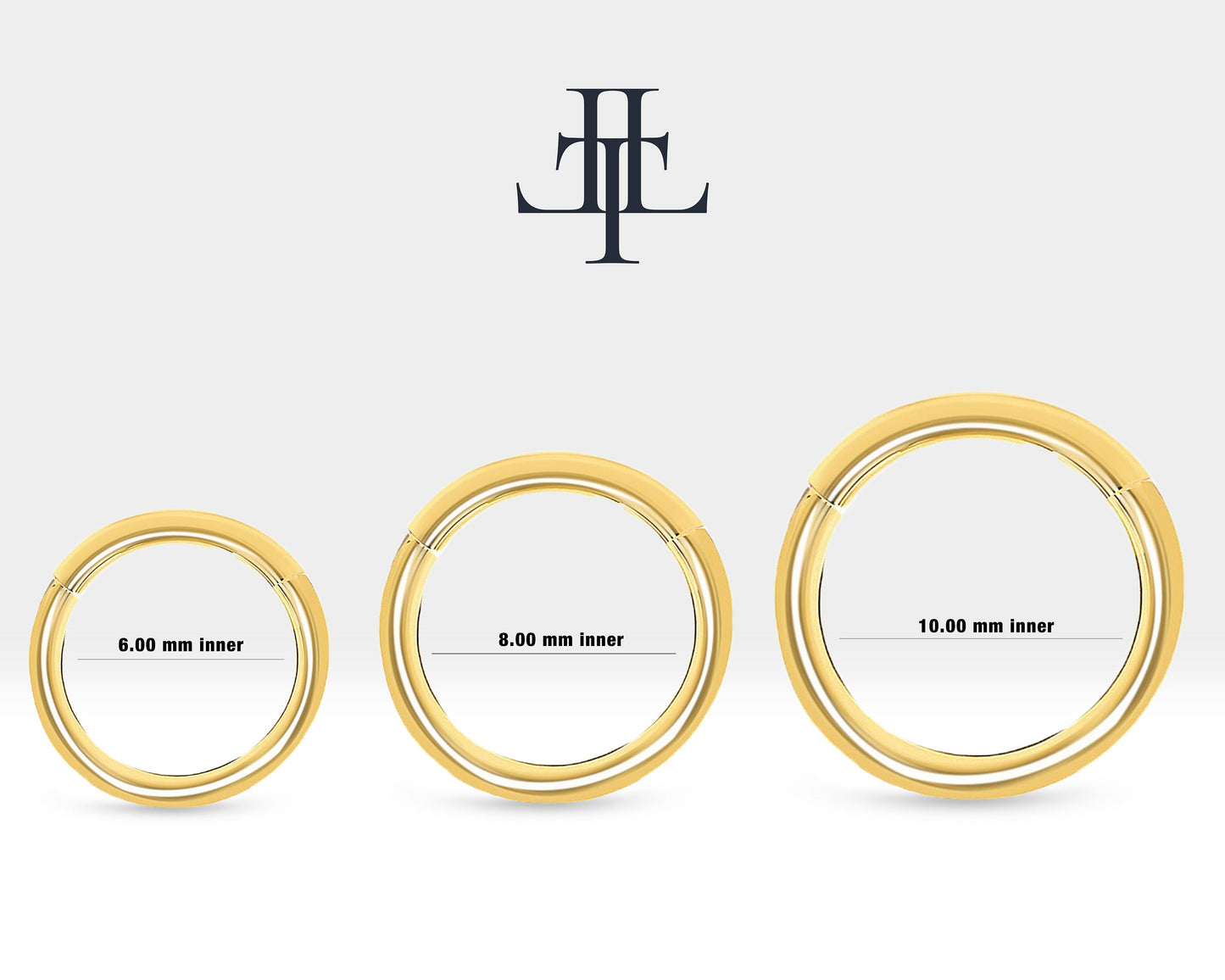 Sade Halka Piercing, 8-10-12 MM , 1.0 MM, 14K Sarı-Beyaz-Kırmızı Altın | LC00048A