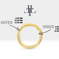 Sade Halka Piercing, 8-10-12 MM , 1.0 MM, 14K Sarı-Beyaz-Kırmızı Altın | LC00048A