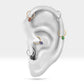 Asma Siyah Pırlantalı Halka Piercing, 10-12 MM , 1.2 MM, 14K Sarı-Beyaz-Kırmızı Altın | LC00013B