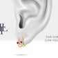 Yakut ve Pırlantalı Küpe, 12 MM , 14K Sarı-Beyaz-Kırmızı Altın | LE00004DR