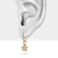 Çift Taraflı Yıldız Sallantılı Küpe, 13 MM , 14K Sarı-Beyaz-Kırmızı Altın | LE00060DS