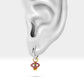 Yakut Göz Sallantılı Küpe, 12 MM , 14K Sarı-Beyaz-Kırmızı Altın | LE00069RS