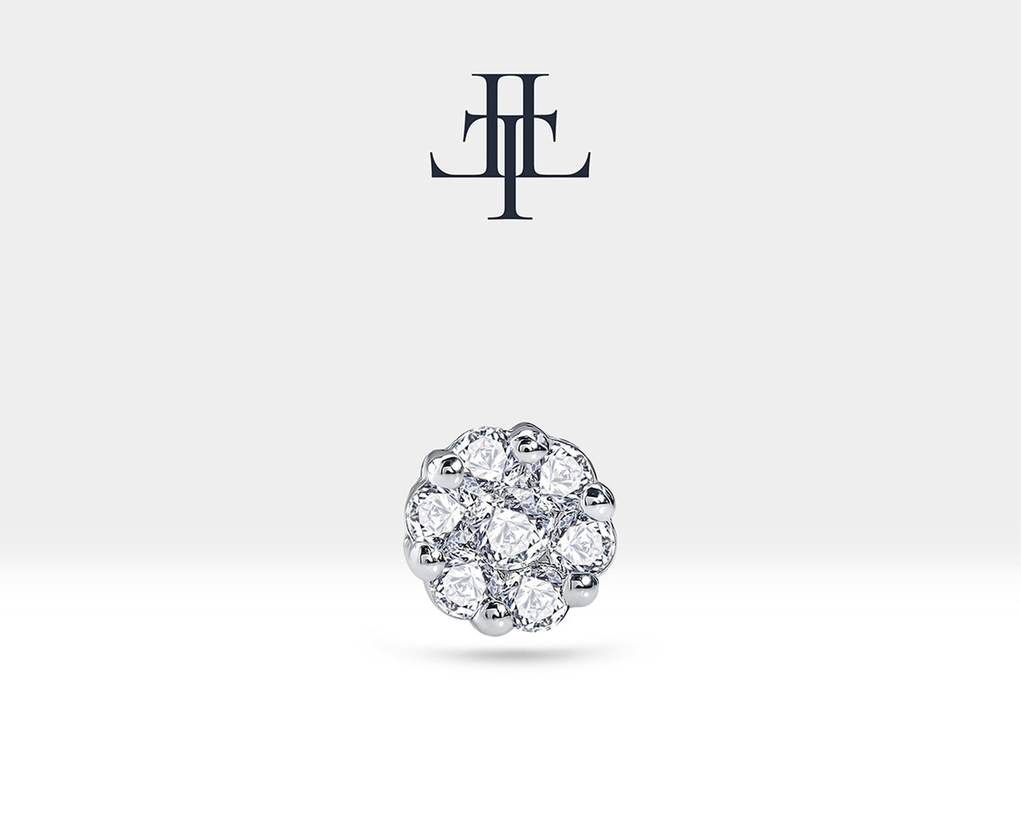 Pırlantalı Piercing, 8 MM , 1.2 MM, 14K Sarı-Beyaz-Kırmızı Altın | LP00040D