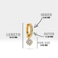Pırlantalı Sallantı Küpe, 12 MM , 14K Sarı-Beyaz-Kırmızı Altın | LE00048D