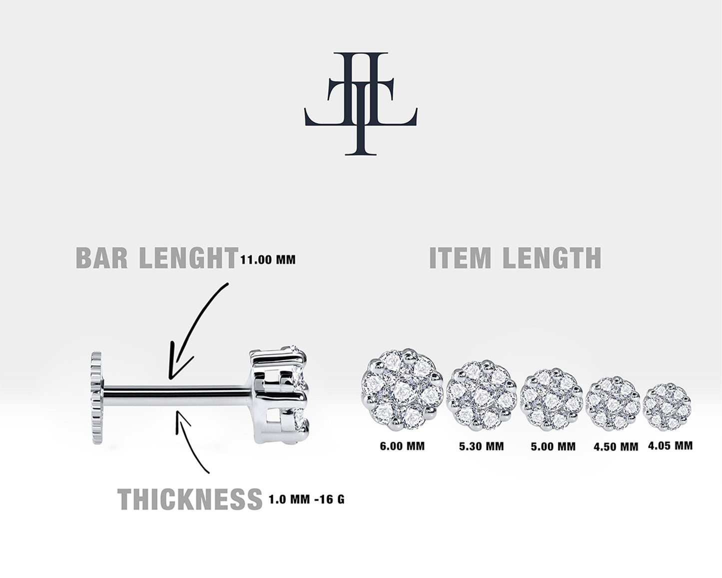 Pırlantalı Piercing, 8 MM , 1.2 MM, 14K Sarı-Beyaz-Kırmızı Altın | LP00040D