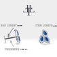 Üçlü Safir Markiz Piercing, 8 MM , 1.2 MM, 14K Sarı-Beyaz-Kırmızı Altın | LP00036SD