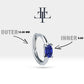 Oval Safir Küpe, 12 MM , 14K Sarı-Beyaz-Kırmızı Altın | LE00026S