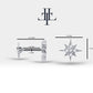Pırlantalı Kutup Yıldızı Piercing, 8 MM , 1.2 MM, 14K Sarı-Beyaz-Kırmızı Altın | LP00001D