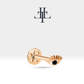 Siyah Pırlantalı Göz Piercing, 8 MM , 1.2 MM, 14K Sarı-Beyaz-Kırmızı Altın | LP00012B