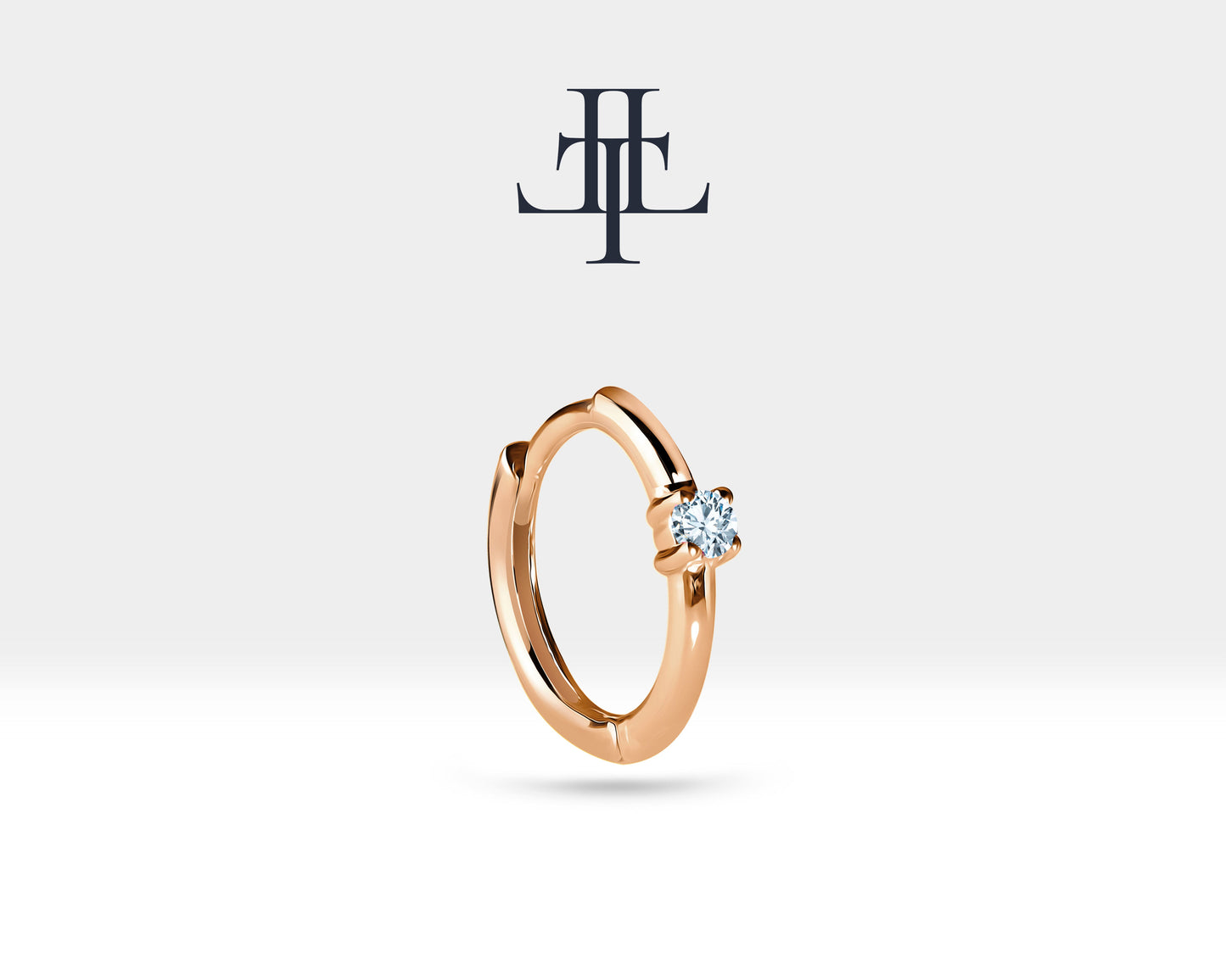 Pırlanta Küpe, 12 MM , 14K Sarı-Beyaz-Kırmızı Altın | LE00006D
