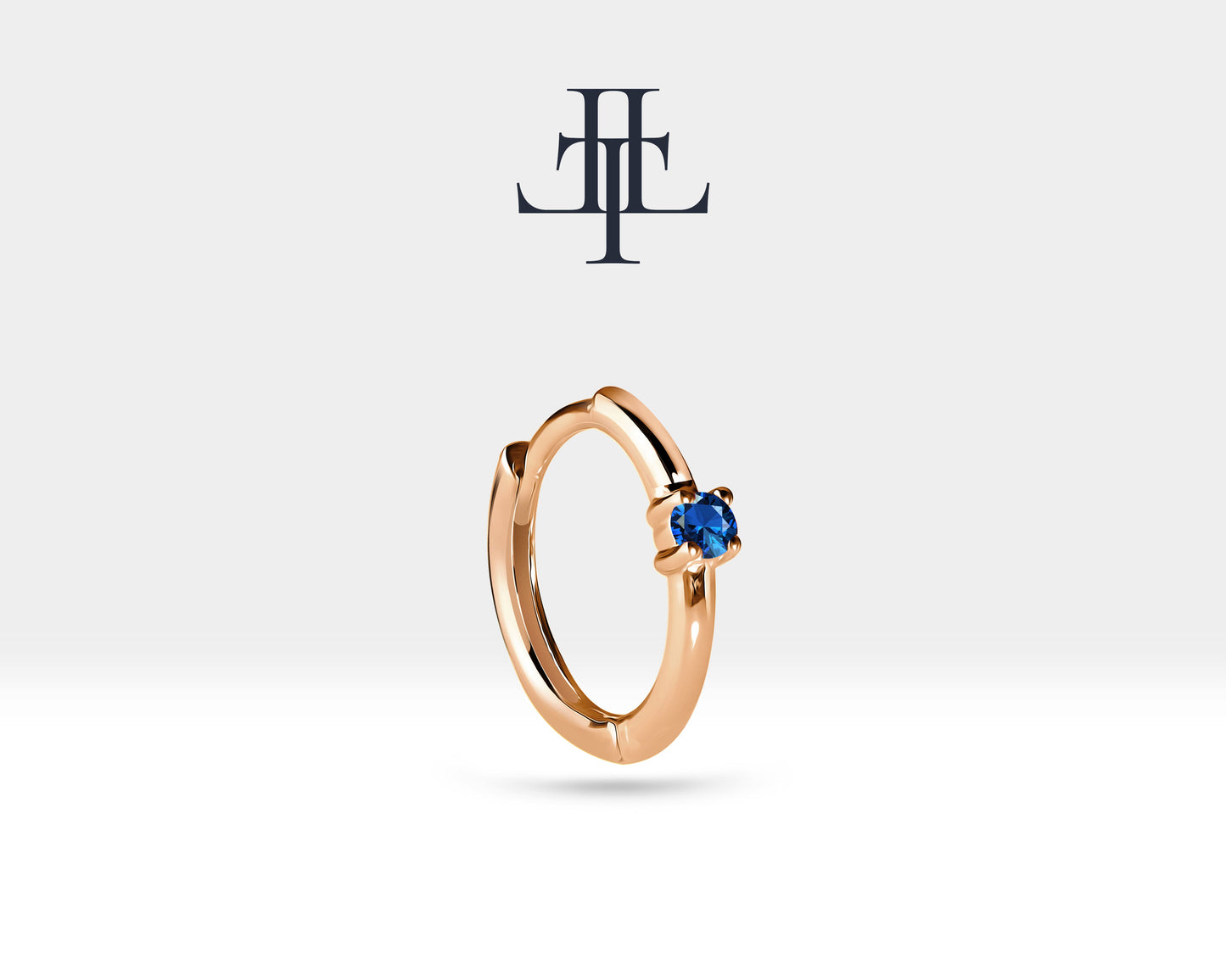 Safir Küpe, 12 MM , 14K Sarı-Beyaz-Kırmızı Altın | LE00006S