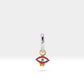 Yakut Göz Sallantılı Küpe, 12 MM , 14K Sarı-Beyaz-Kırmızı Altın | LE00069RS
