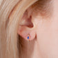 Markiz Safir ve Pırlantalı Küpe, 12 MM , 14K Sarı-Beyaz-Kırmızı Altın | LE00003DS