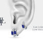 Oval Safir Küpe, 12 MM , 14K Sarı-Beyaz-Kırmızı Altın | LE00026S