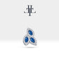 Üçlü Safir Markiz Piercing, 8 MM , 1.2 MM, 14K Sarı-Beyaz-Kırmızı Altın | LP00036SD