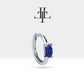 Oval Safir Küpe, 12 MM , 14K Sarı-Beyaz-Kırmızı Altın | LE00026S